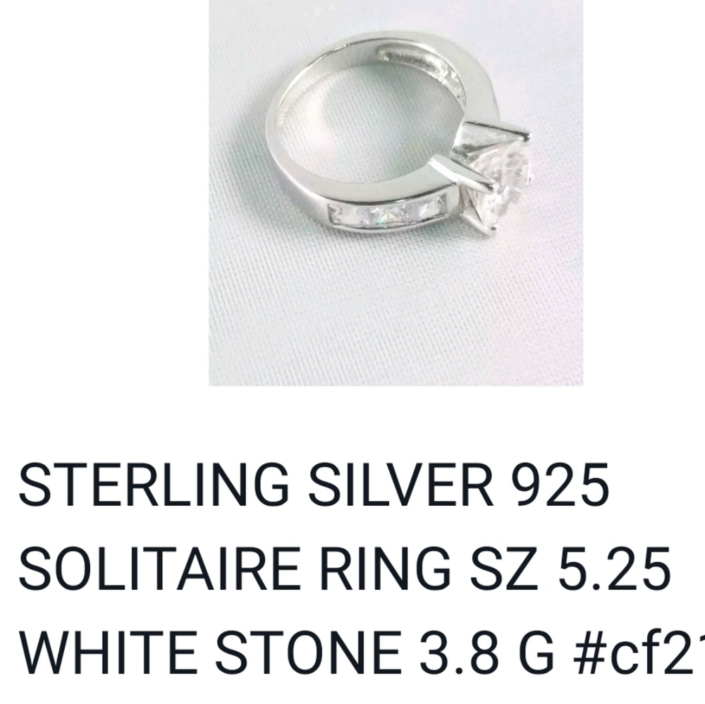 ESTATE 2CT SIMULATED DIAMOND SOLID STERLING RING - Picture 9 of 13